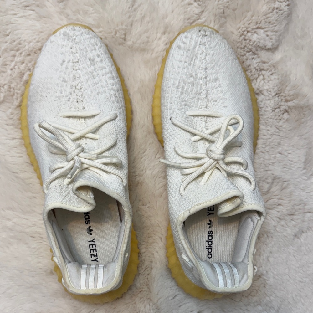 Adidas Yeezy Boost 350 V2 White and Tan Sneakers